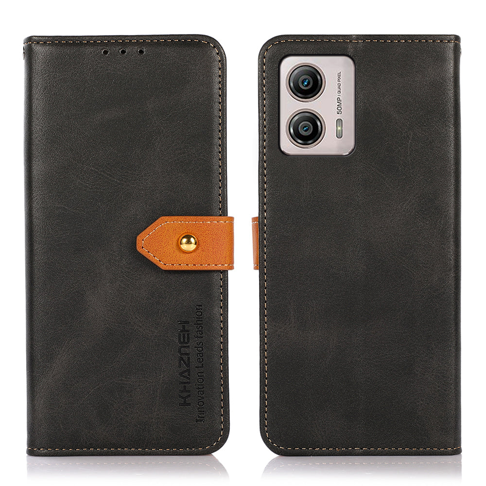 KHAZNEH For Motorola Moto G53 5G G13 4G G23 4G Cell Phone Case Cowhide Texture PU Leather Gold Buckle Stand Wallet Cover KHAZNEH For Motorola Moto G53 5G G13 4G G23 4G Cell Phone Case Cowhide Texture PU Leather Gold Buckle Stand Wallet Cover
